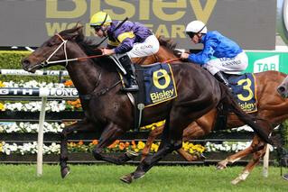 Brutal (NZ) scored a strong win in the Group 2 Premiere Stakes on Randwick.